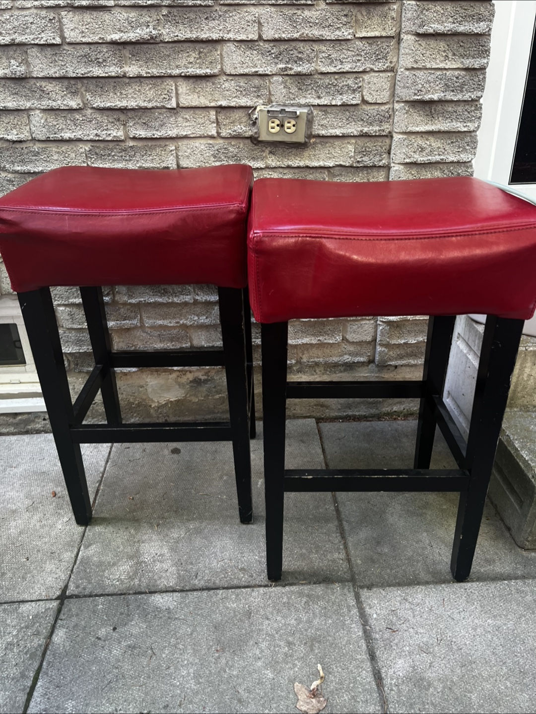 Pair of Red Bar Stools