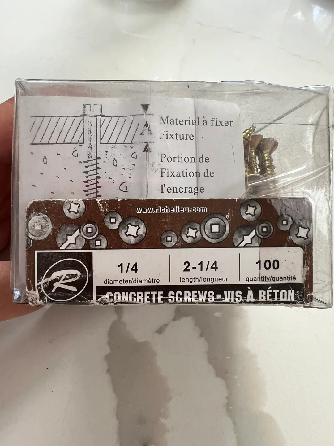 Richelieu Hardware Concrete Screws 1/4" x 2-1/4", 100/Pack image indicator(3)