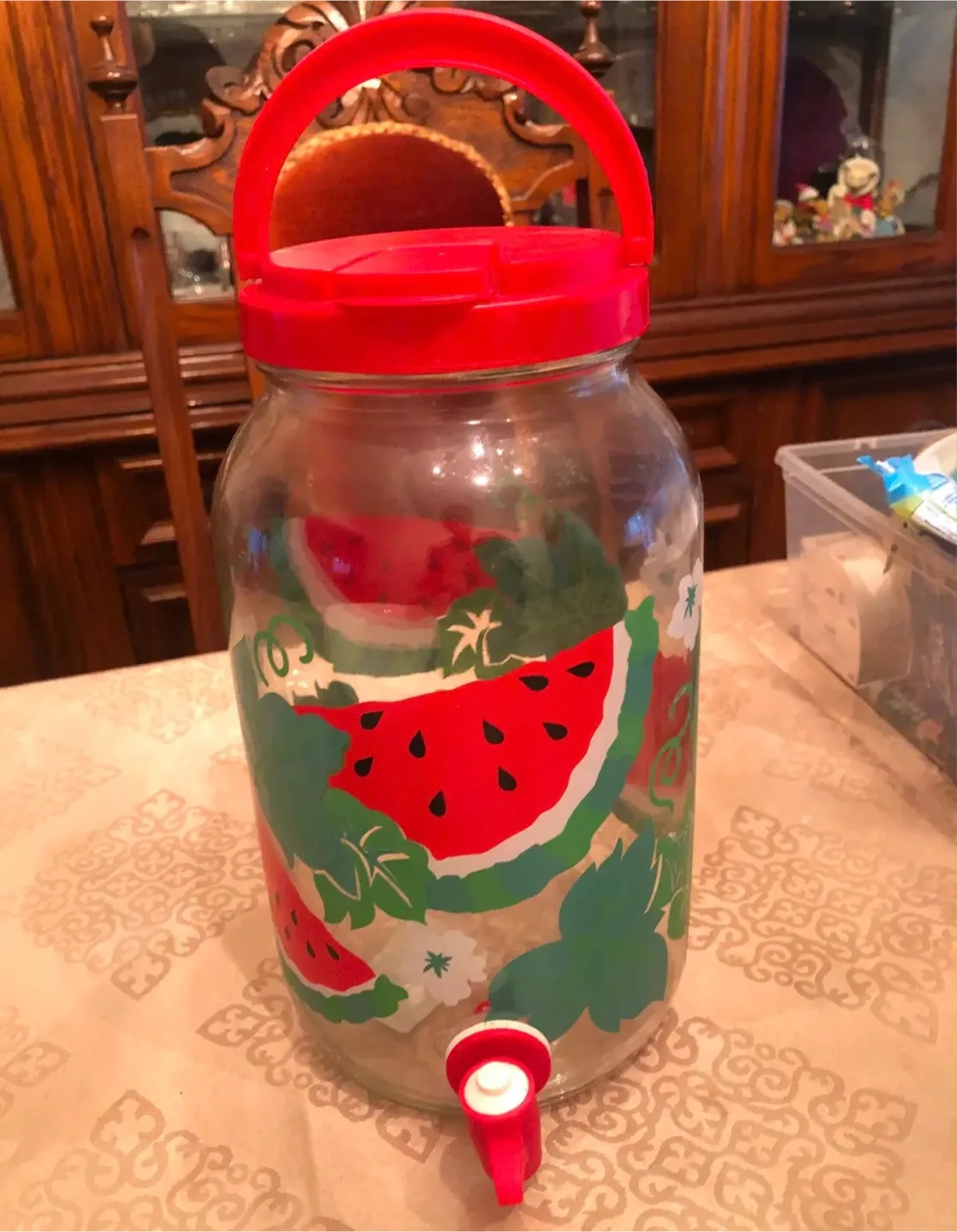 Glass Beverage Dispenser Watermelon Design thumbnail
