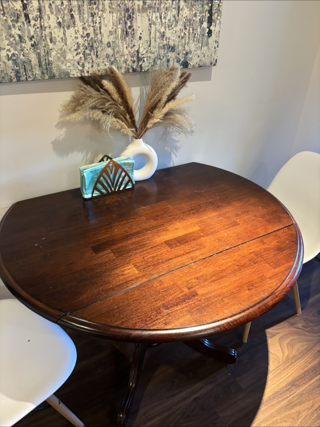Dark Wood Round Dining Table - photo 3