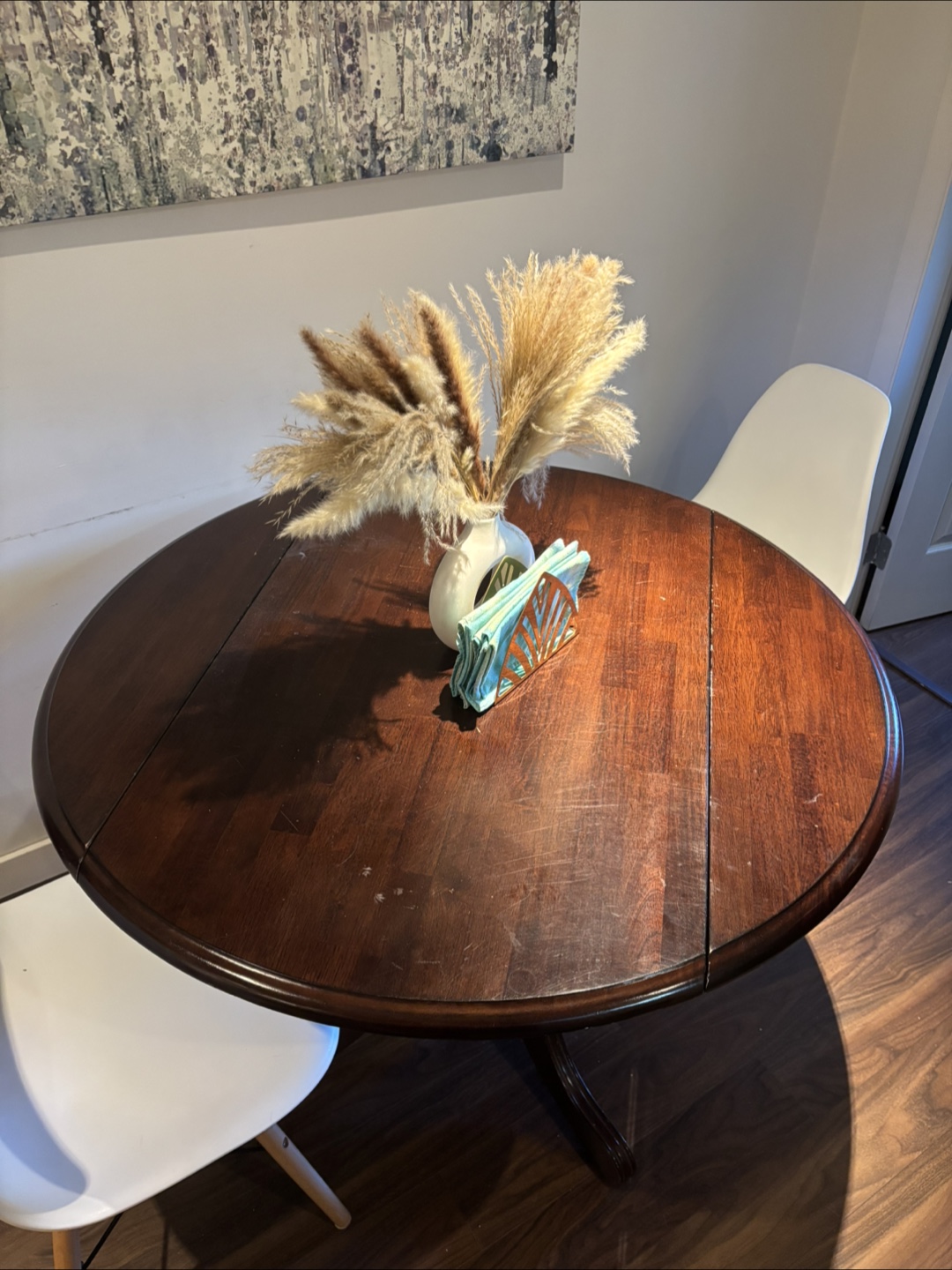 Dark Wood Round Dining Table - photo 4