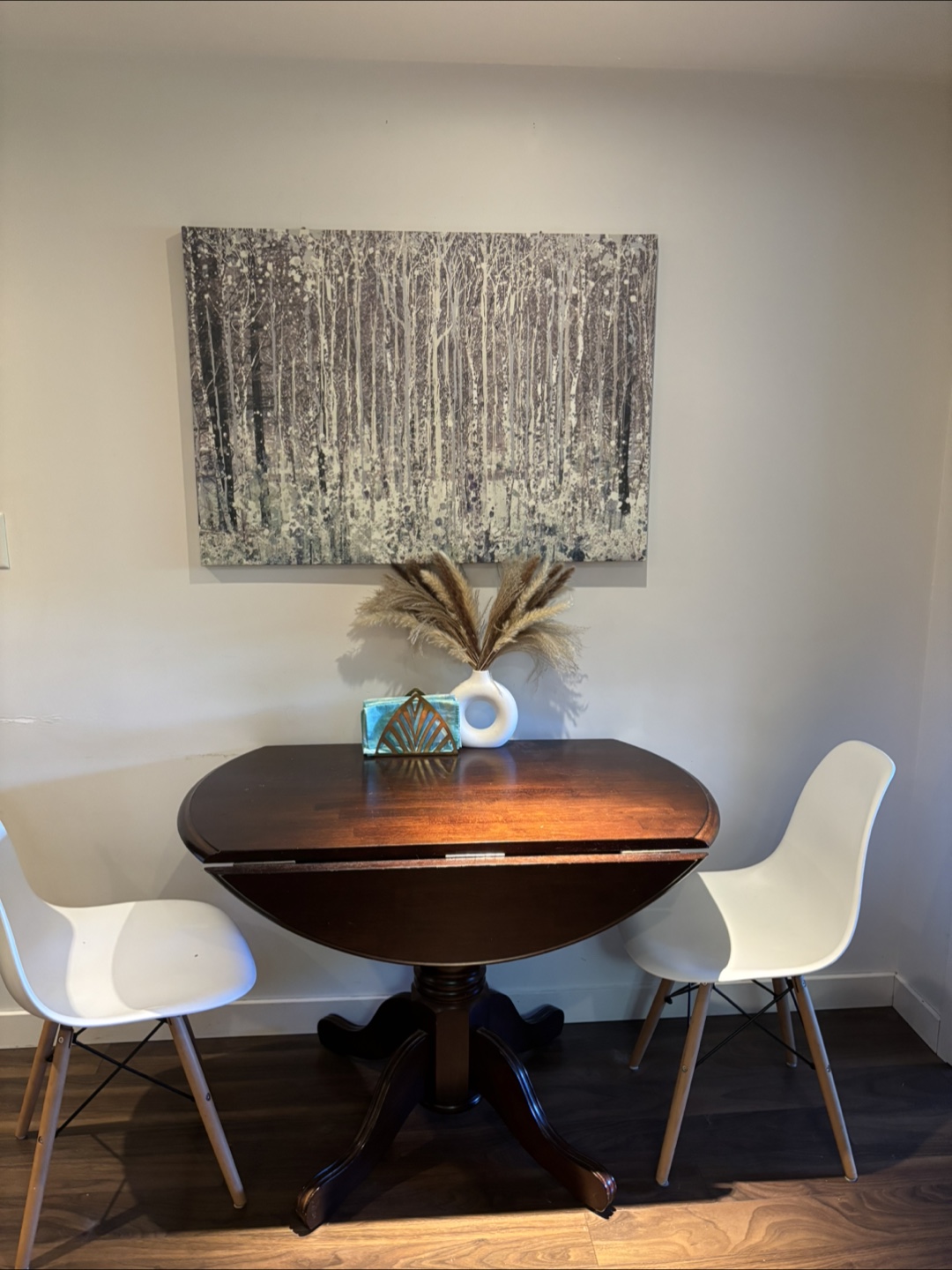 Dark Wood Round Dining Table