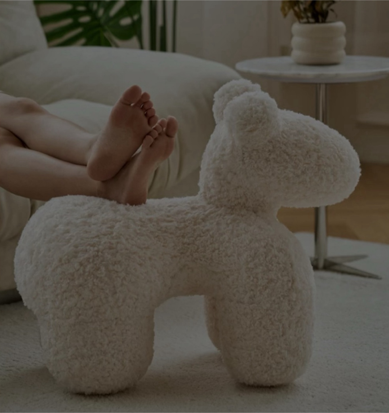 Cute White Teddy Bear Stool/Ottoman