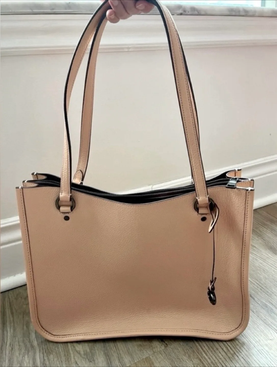 Coach Tyler Carryall Apricot Pebbled Leather Tote Bag image indicator(3)