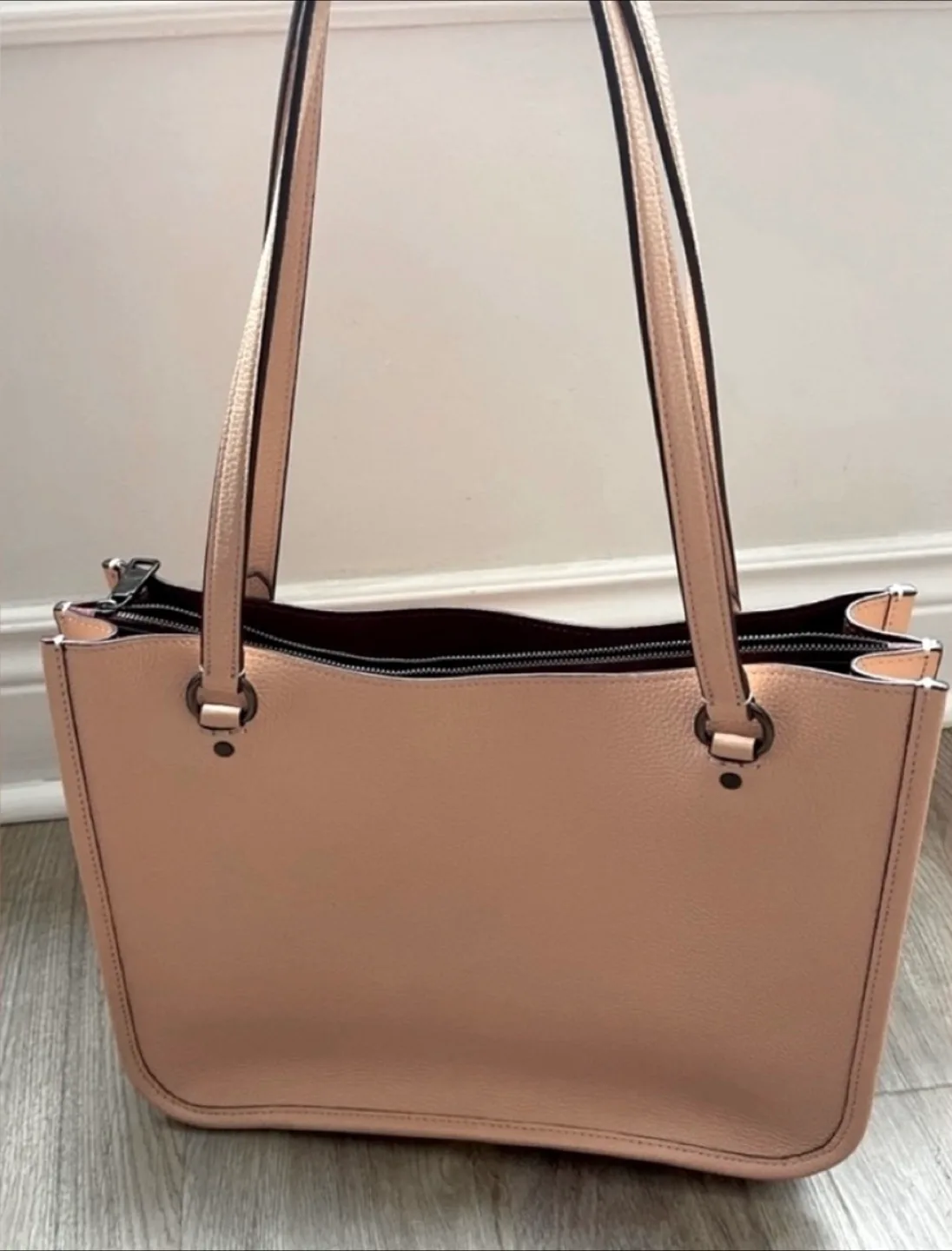 Coach Tyler Carryall Apricot Pebbled Leather Tote Bag image indicator(5)