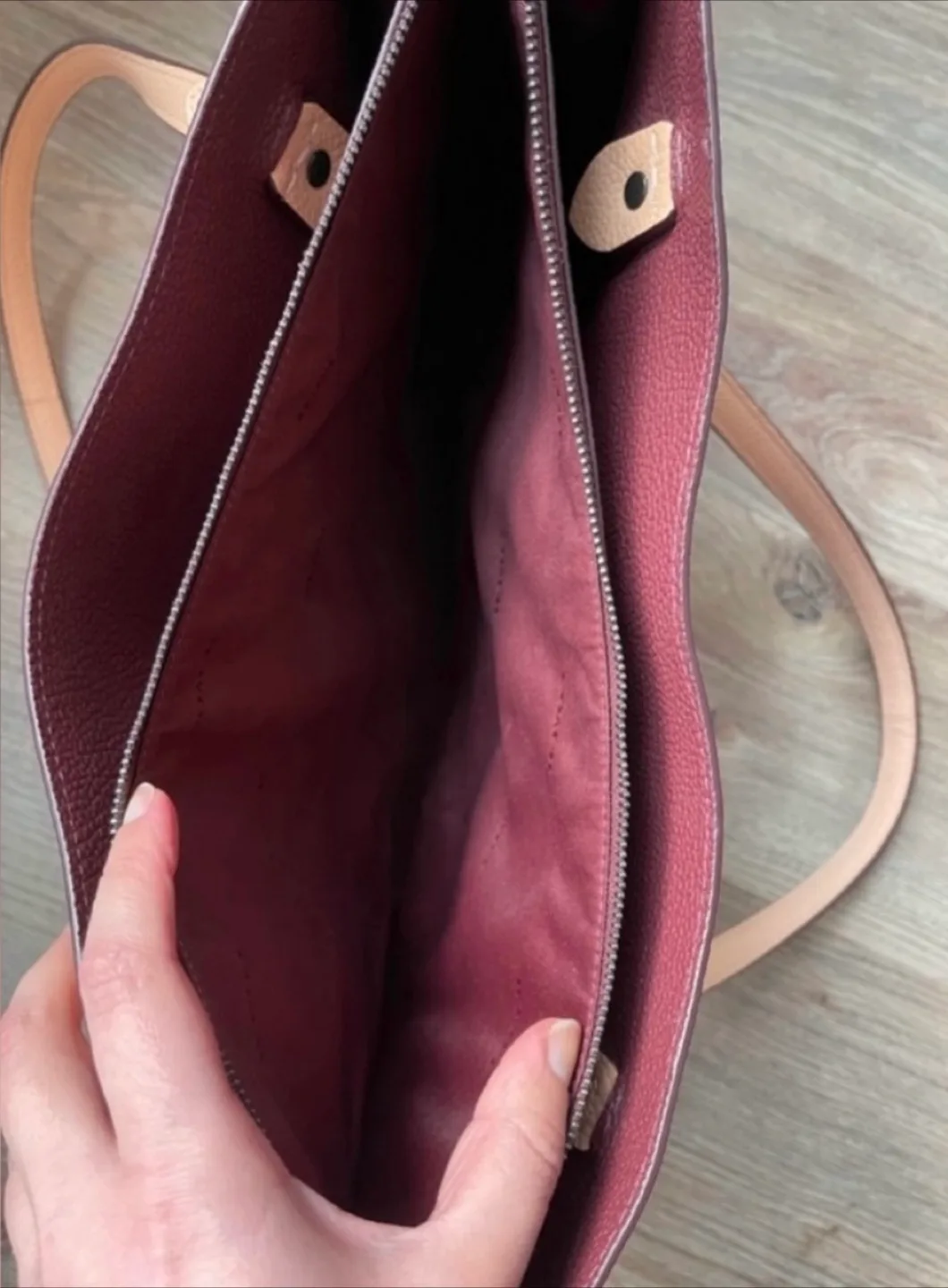 Coach Tyler Carryall Apricot Pebbled Leather Tote Bag image indicator(6)