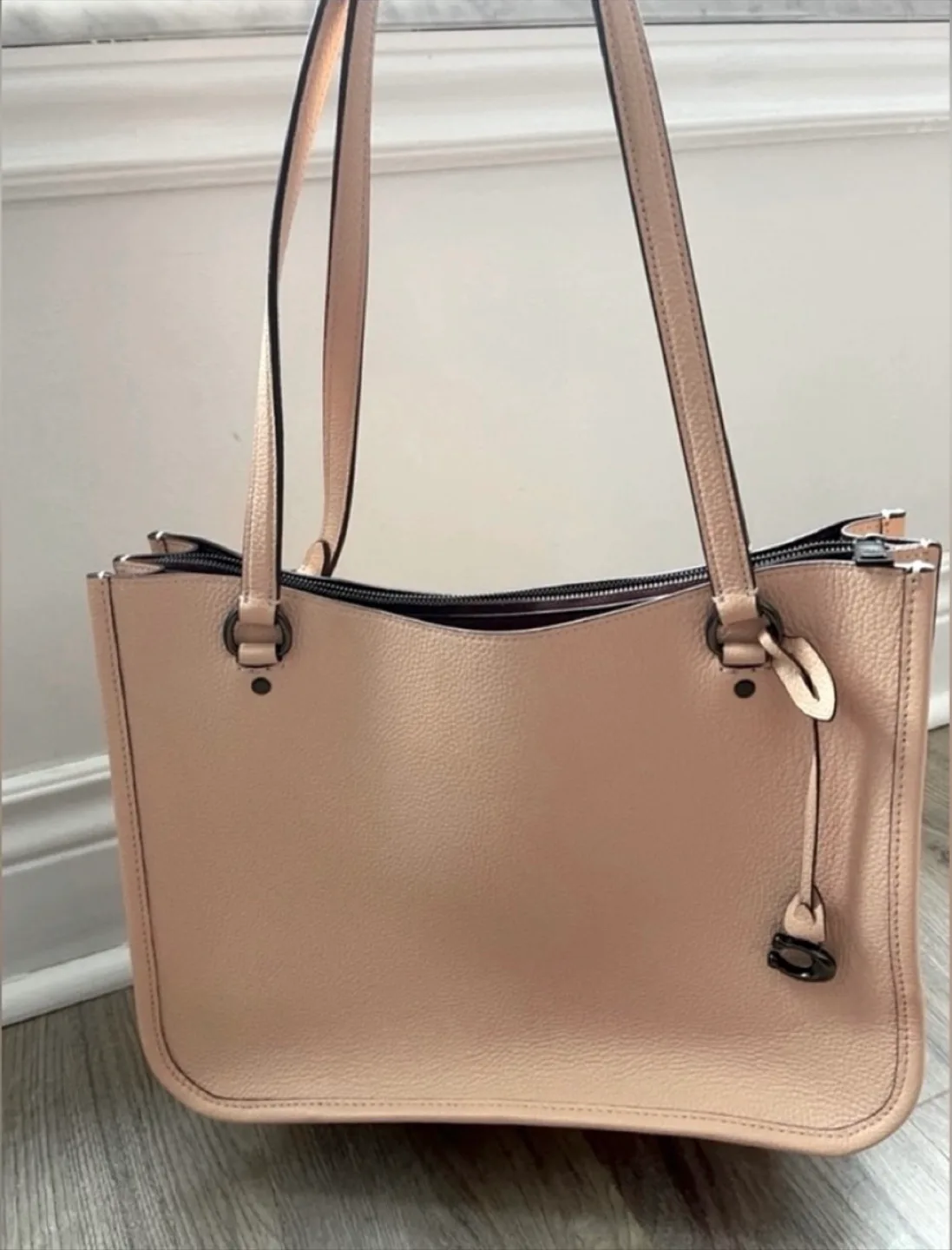 Coach Tyler Carryall Apricot Pebbled Leather Tote Bag image indicator(4)