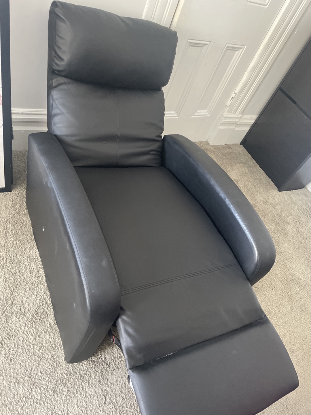 Black Leather Recliner Chair