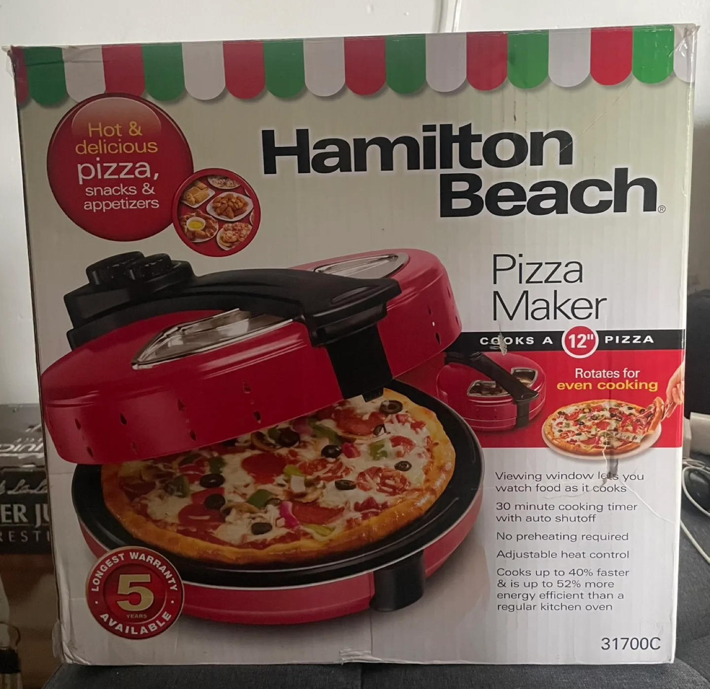 Hamilton Beach Pizza Maker - Cooks 12" Pizza thumbnail