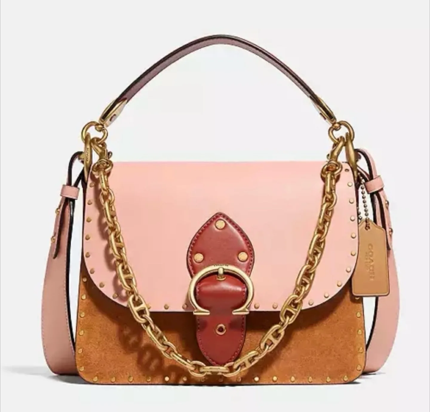 Coach Beat Colorblock Leather + Suede Crossbody/Shoulder Bag thumbnail