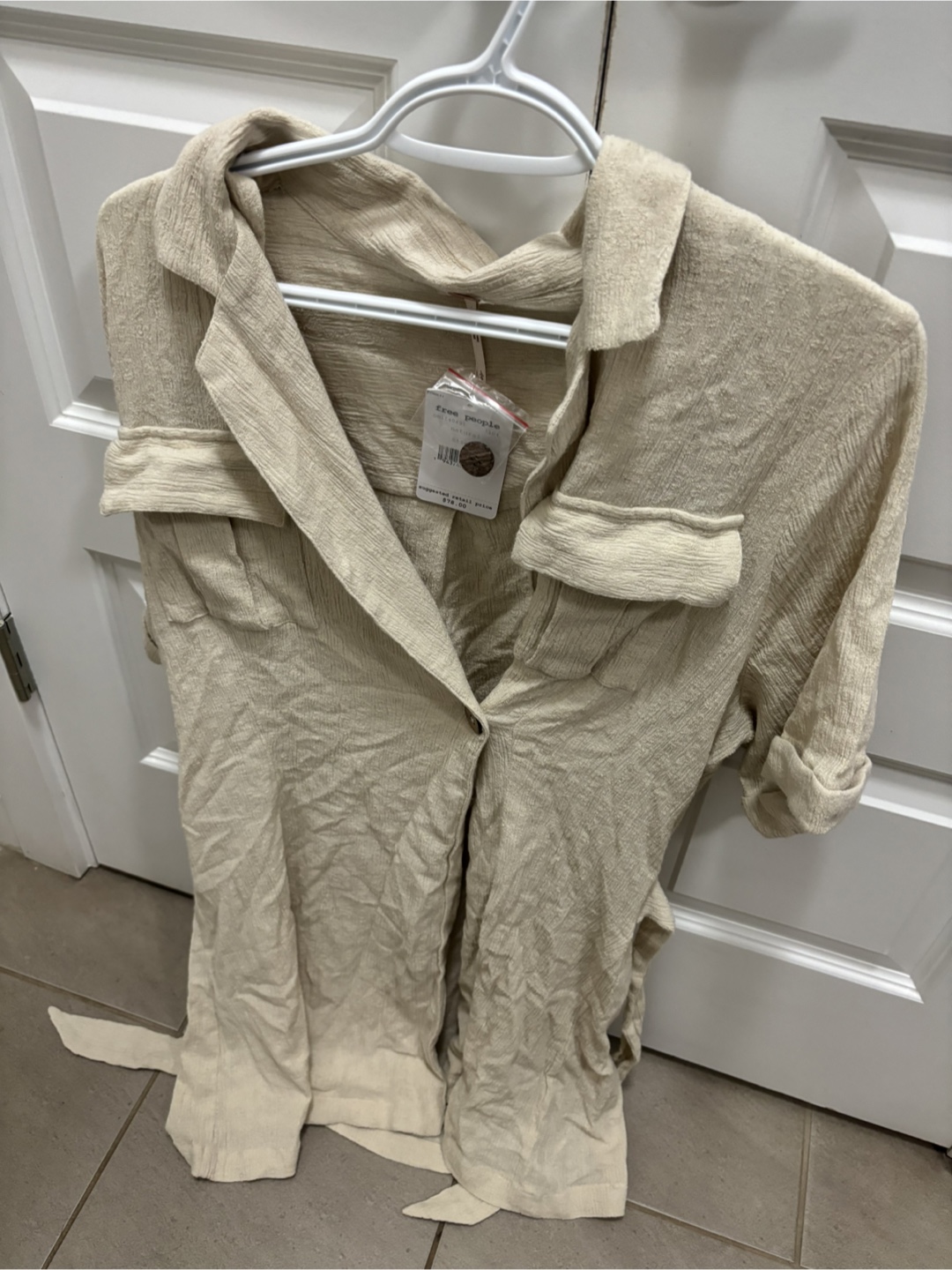 New Free People Natural Tunic Dress Size Large