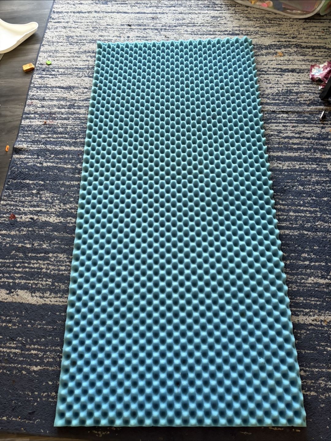 Blue Egg Crate Foam twin size Mattress Topper