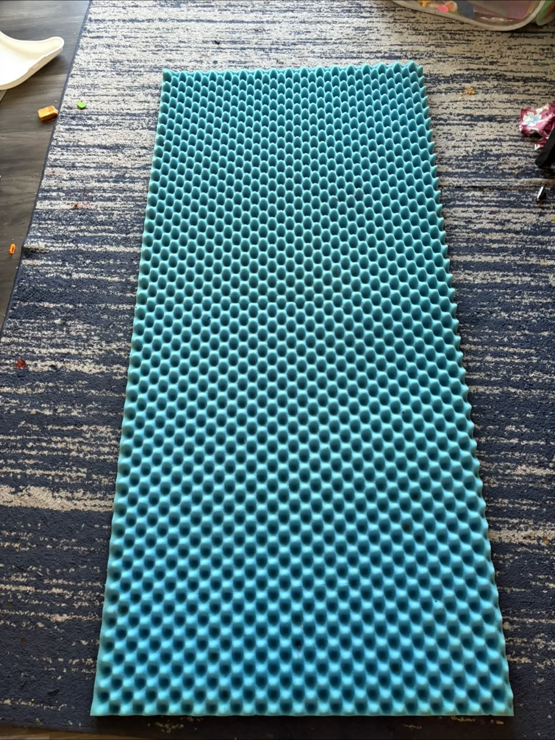 Blue Egg Crate Foam twin size Mattress Topper thumbnail