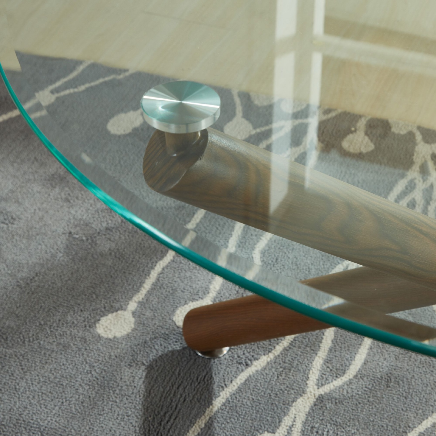 ROUND GLASS DINING TABLE - photo 4