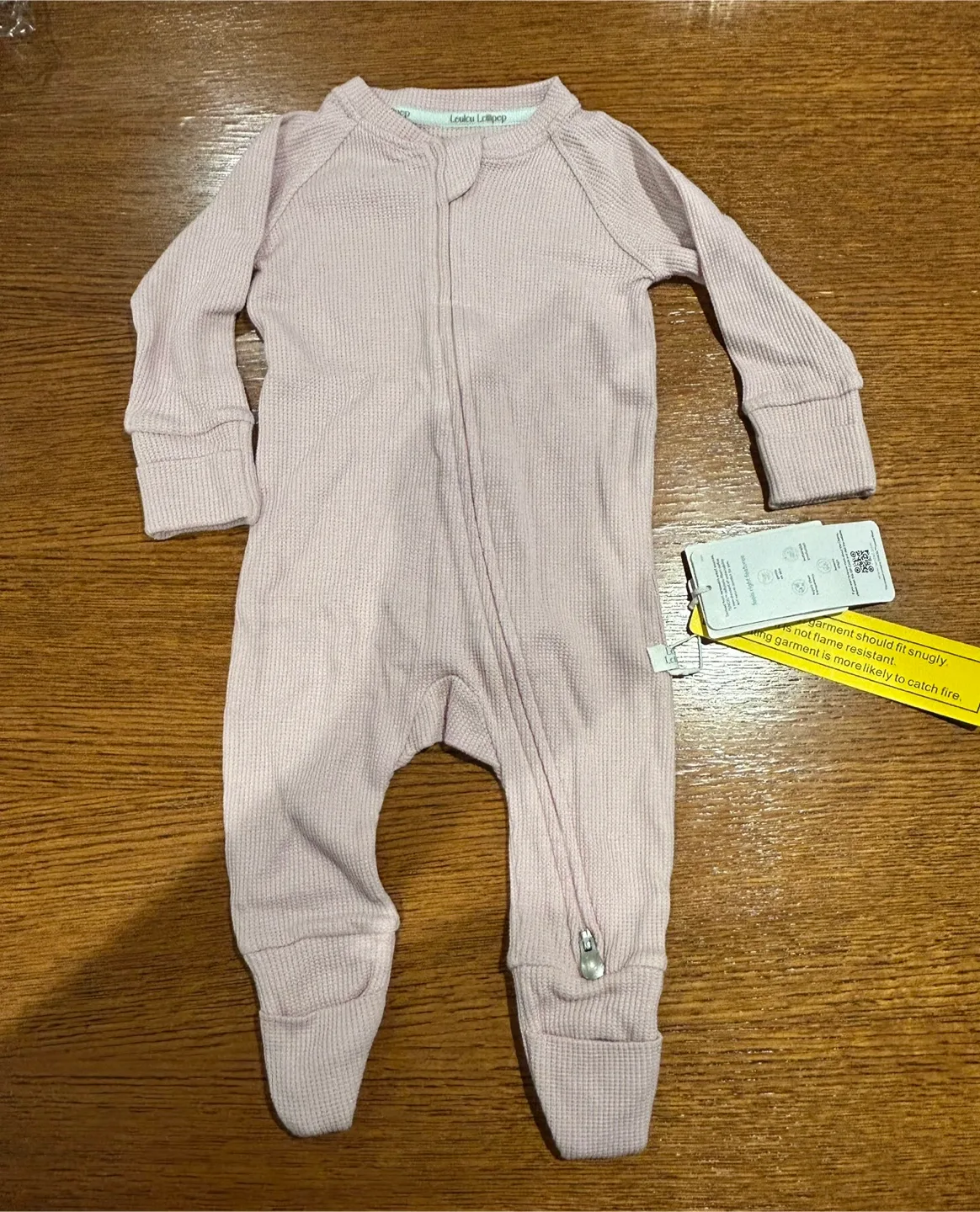 Loulou Lollipop Waffle Sleeper - Blush Pink, Size 3-6 months image indicator(3)