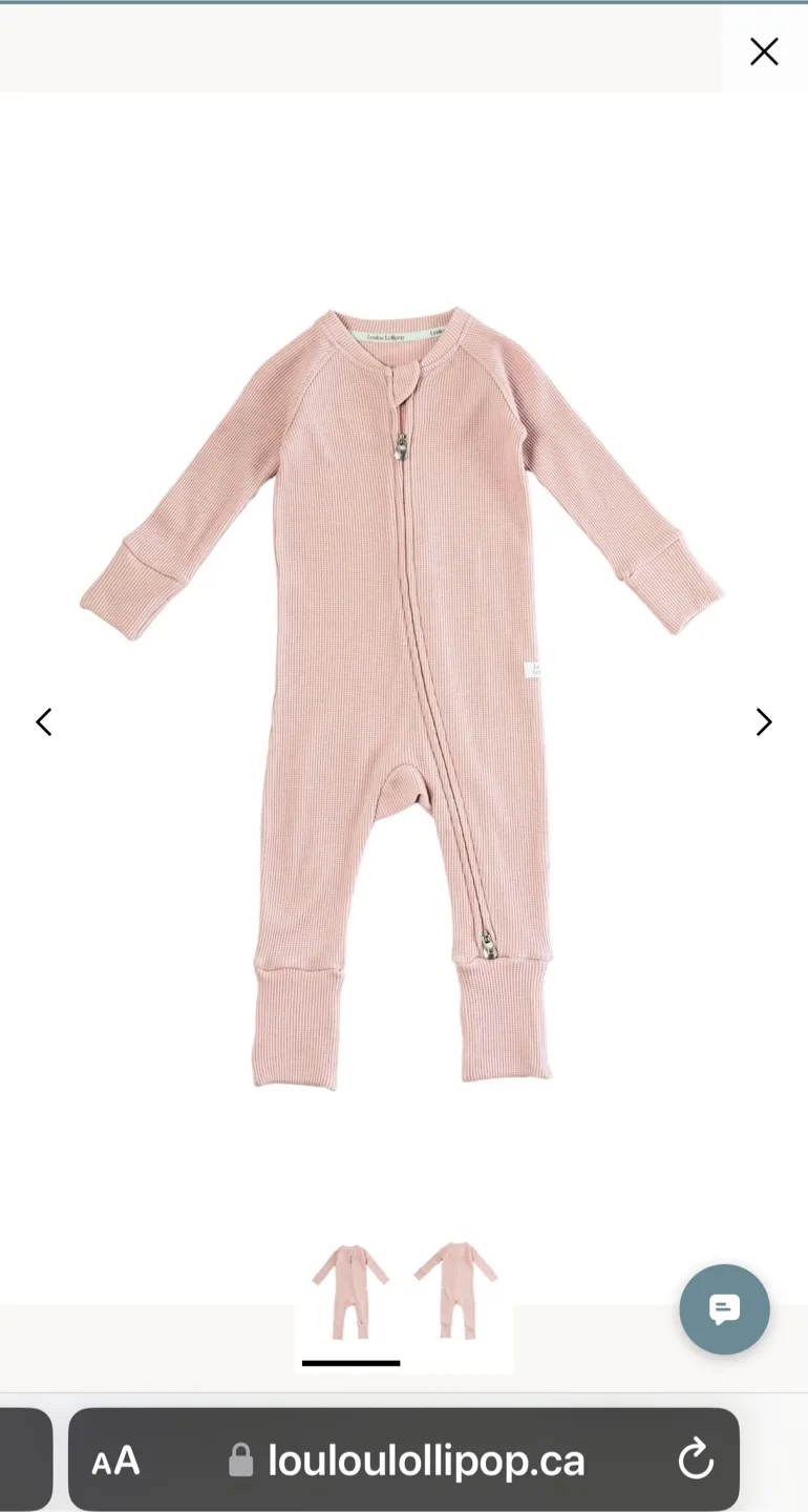 Loulou Lollipop Waffle Sleeper - Blush Pink, Size 3-6 months image indicator(2)