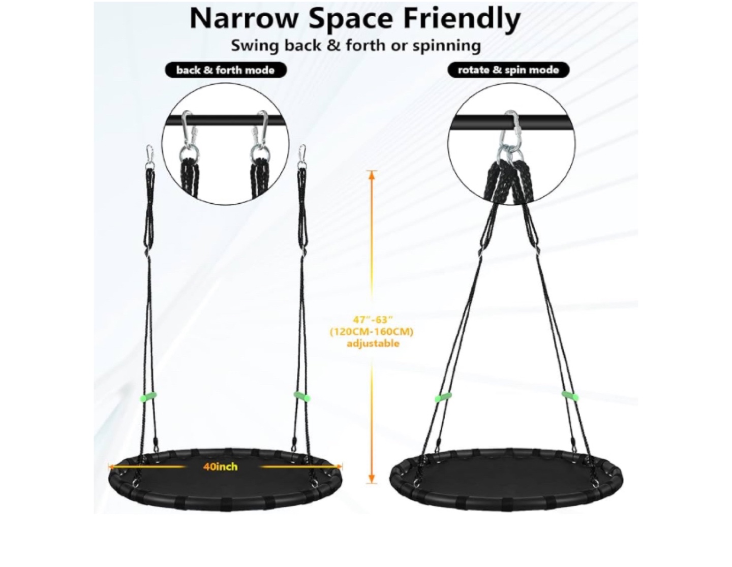40-inch Round Tree Swing - photo 5