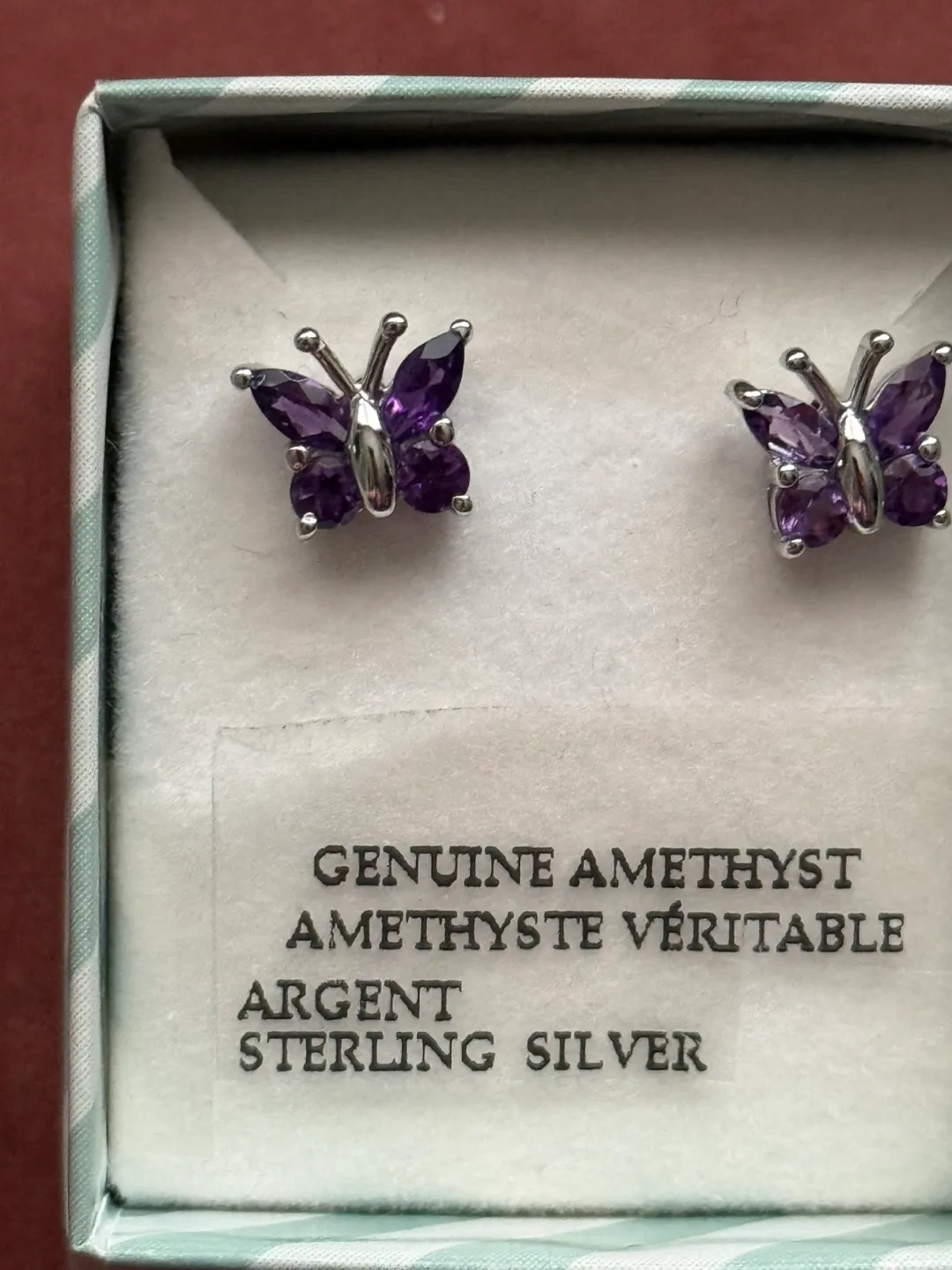 Lot 3 gift sets sterling  Silver Amethyst & SWAROVSKI image indicator(4)