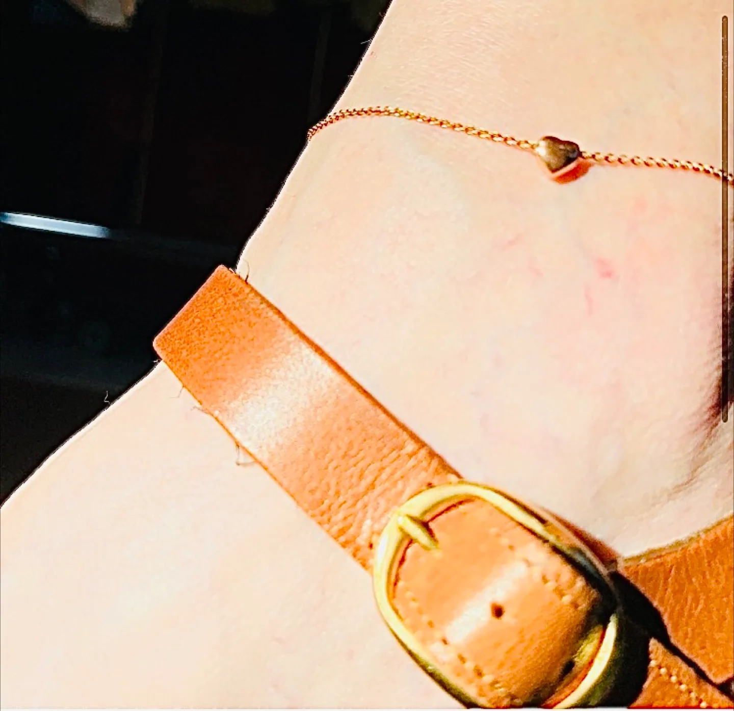 Rose Gold Gold Filled Heart Anklet, Vintage 70’s in great shape! thumbnail