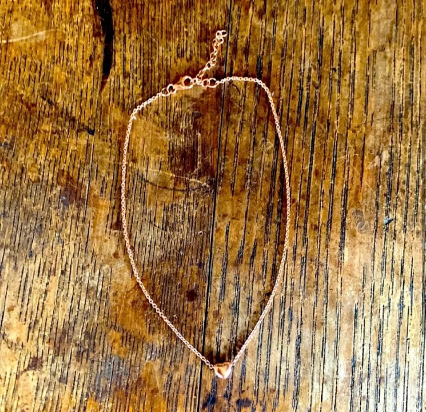 Rose Gold Gold Filled Heart Anklet, Vintage 70’s in great shape! image indicator(2)