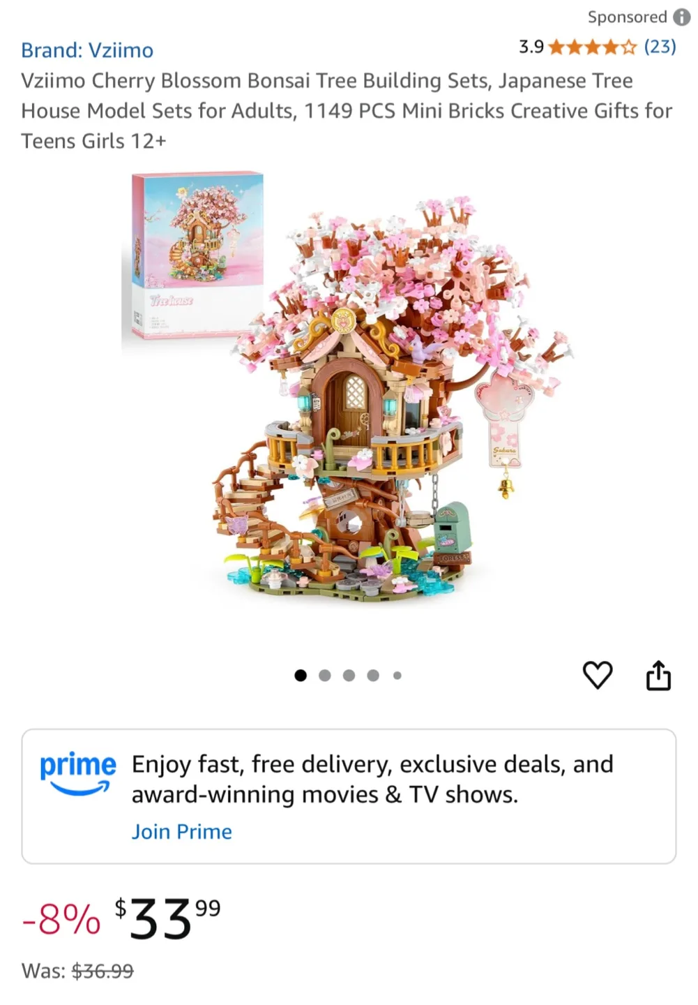 LOZ Mini Blocks Cherry Blossom Tree House - New image indicator(4)