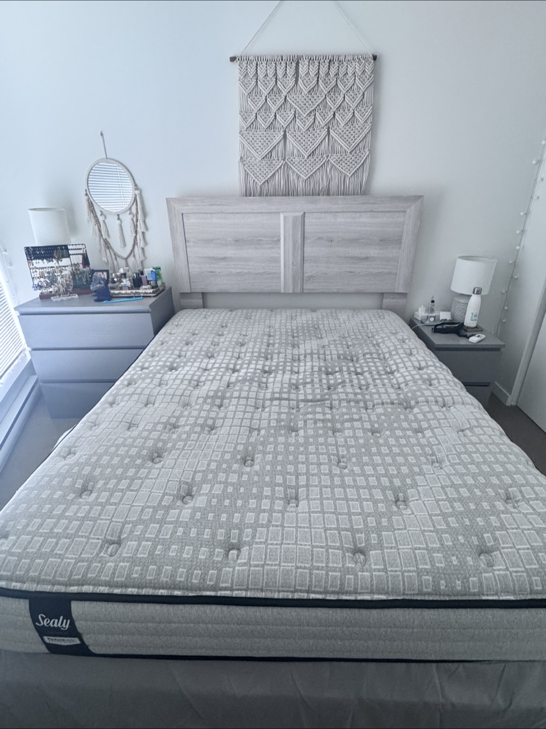 Queen Mattress, box spring and bed frame for sale