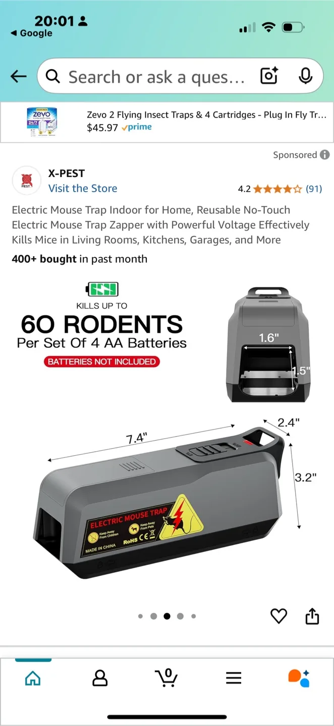 OWLTRA Electronic Mouse Trap - New in Box image indicator(2)
