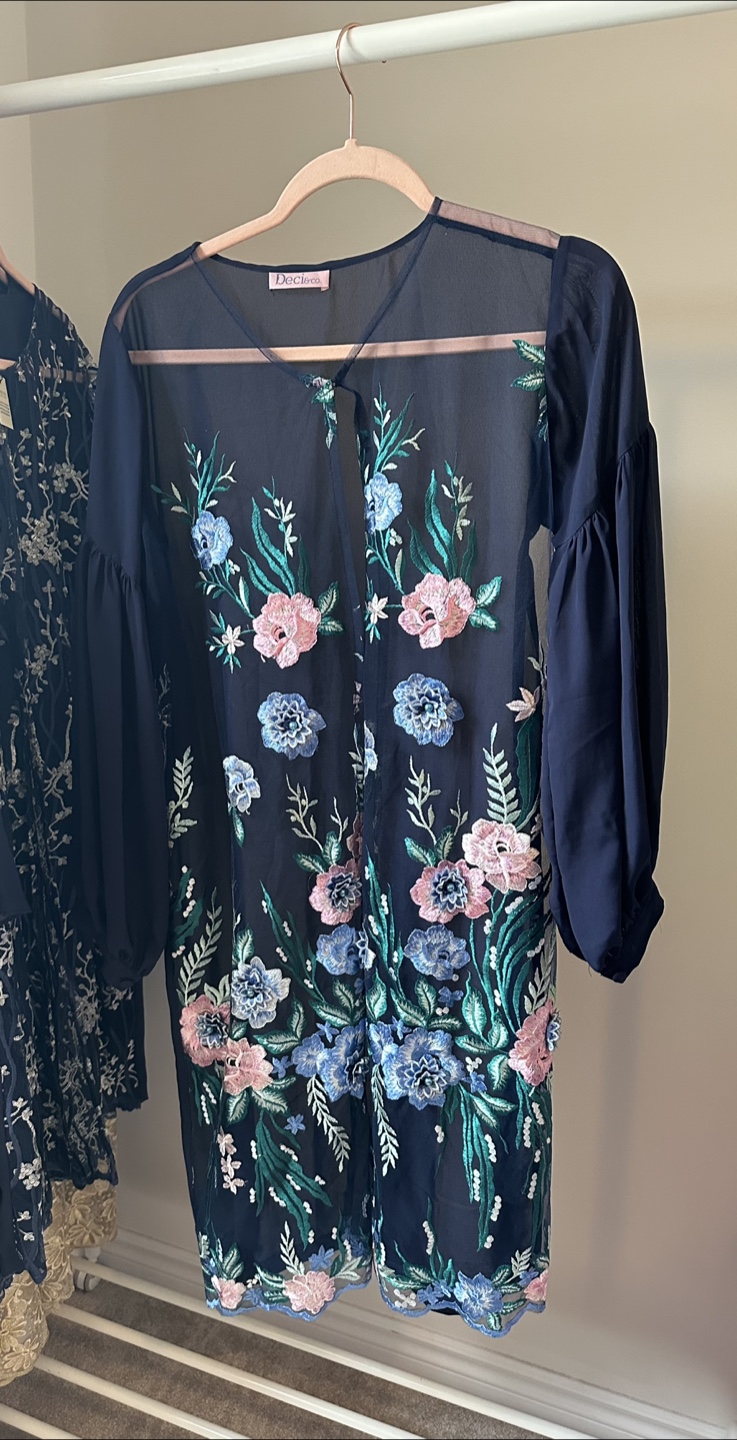Floral Embroidered Sheer Cover-Up - photo 2