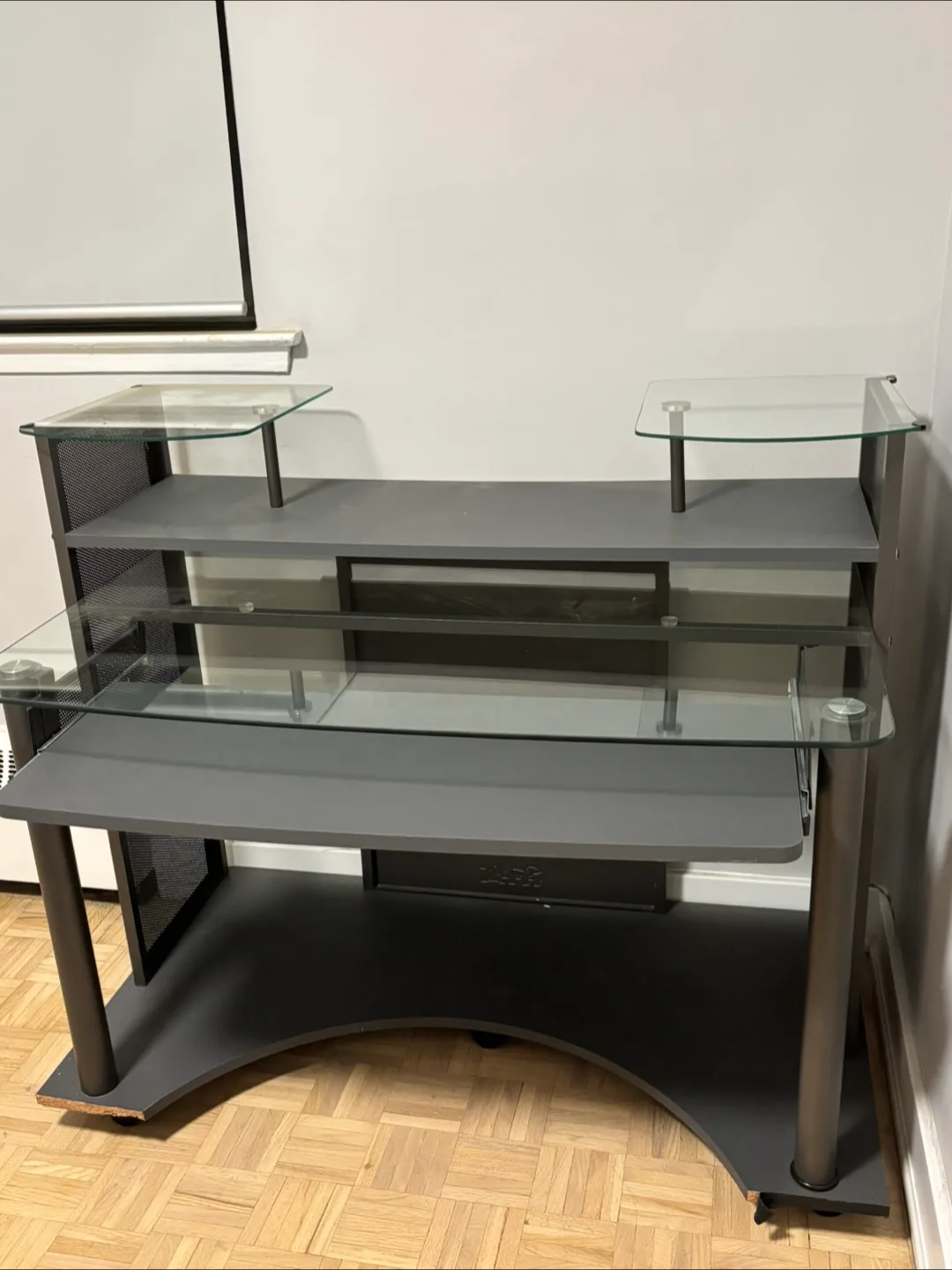 Gray Glass Top Computer Desk thumbnail