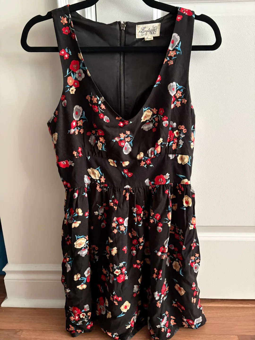 Black Floral Dress - Size Medium thumbnail