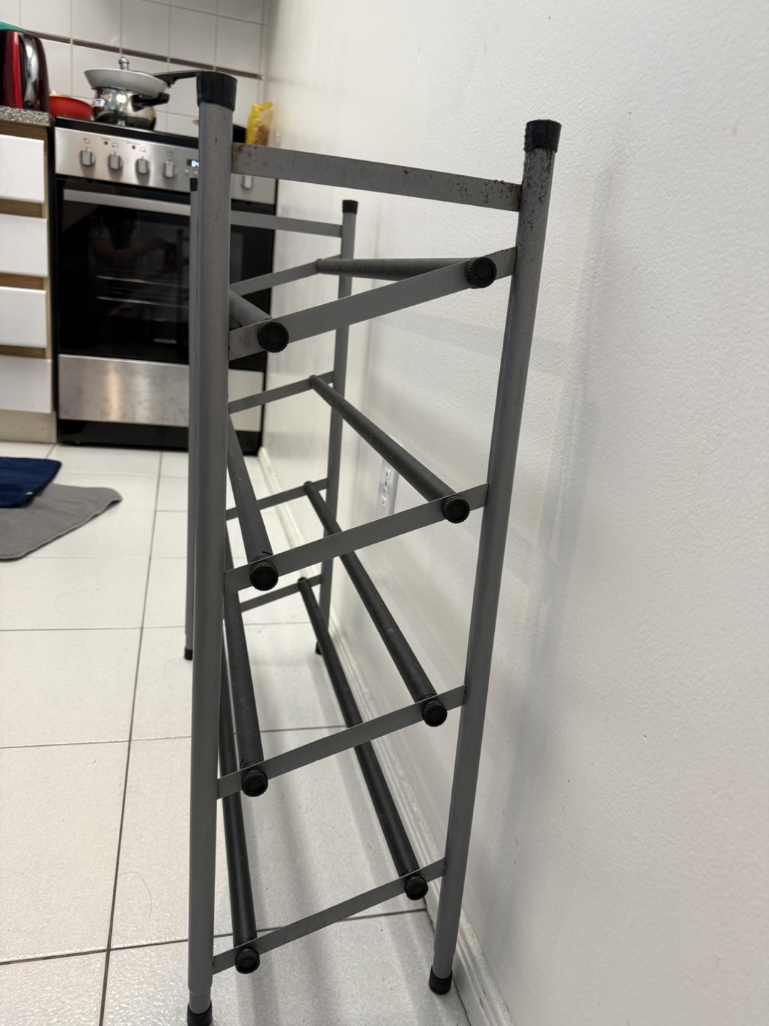 Metal Shoe Rack - Grey