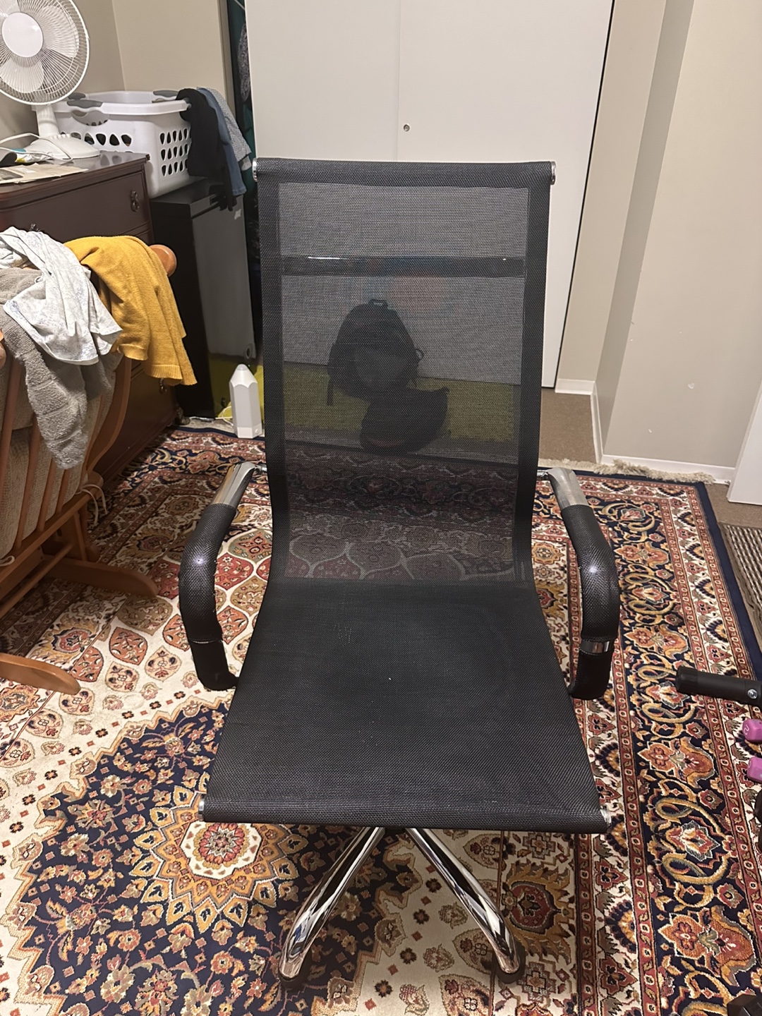 Black Mesh Office Chair - Some Wear - photo 3