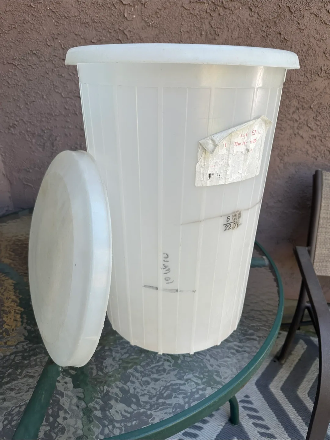 White Plastic wine mixing container with Lid thumbnail
