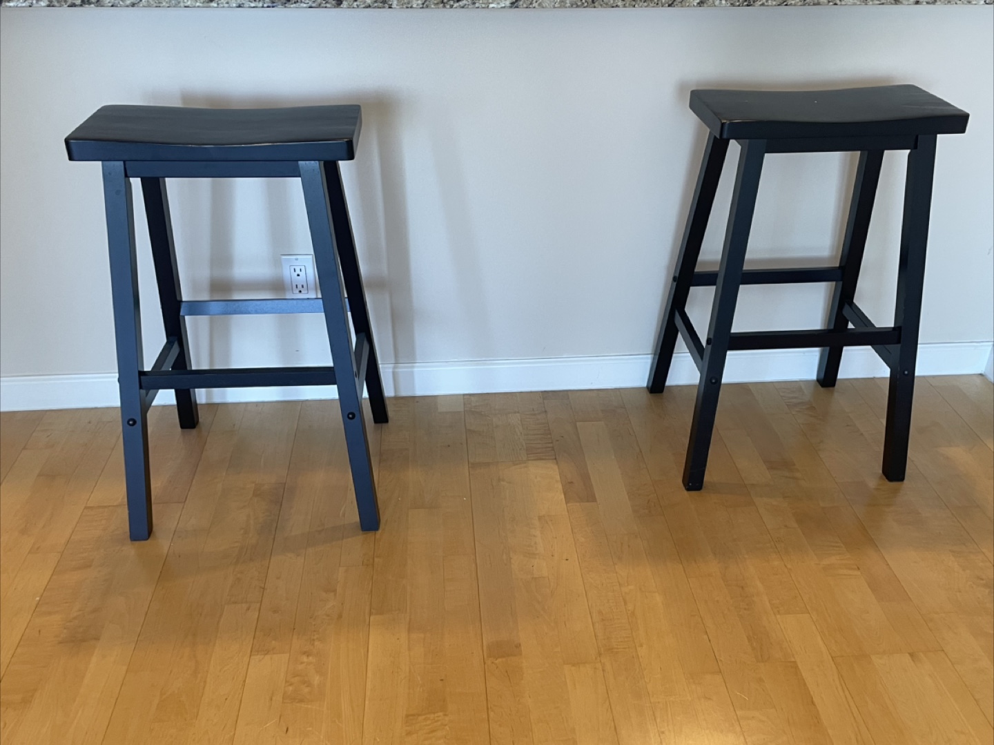 Set of 2 Black Bar Stools - photo 2