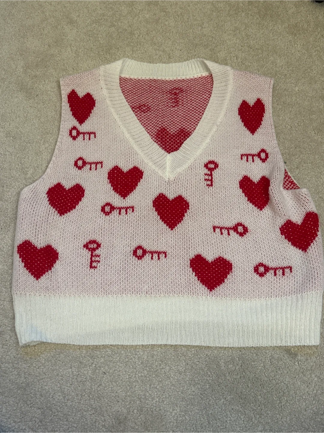 Heart knit sweater vest thumbnail