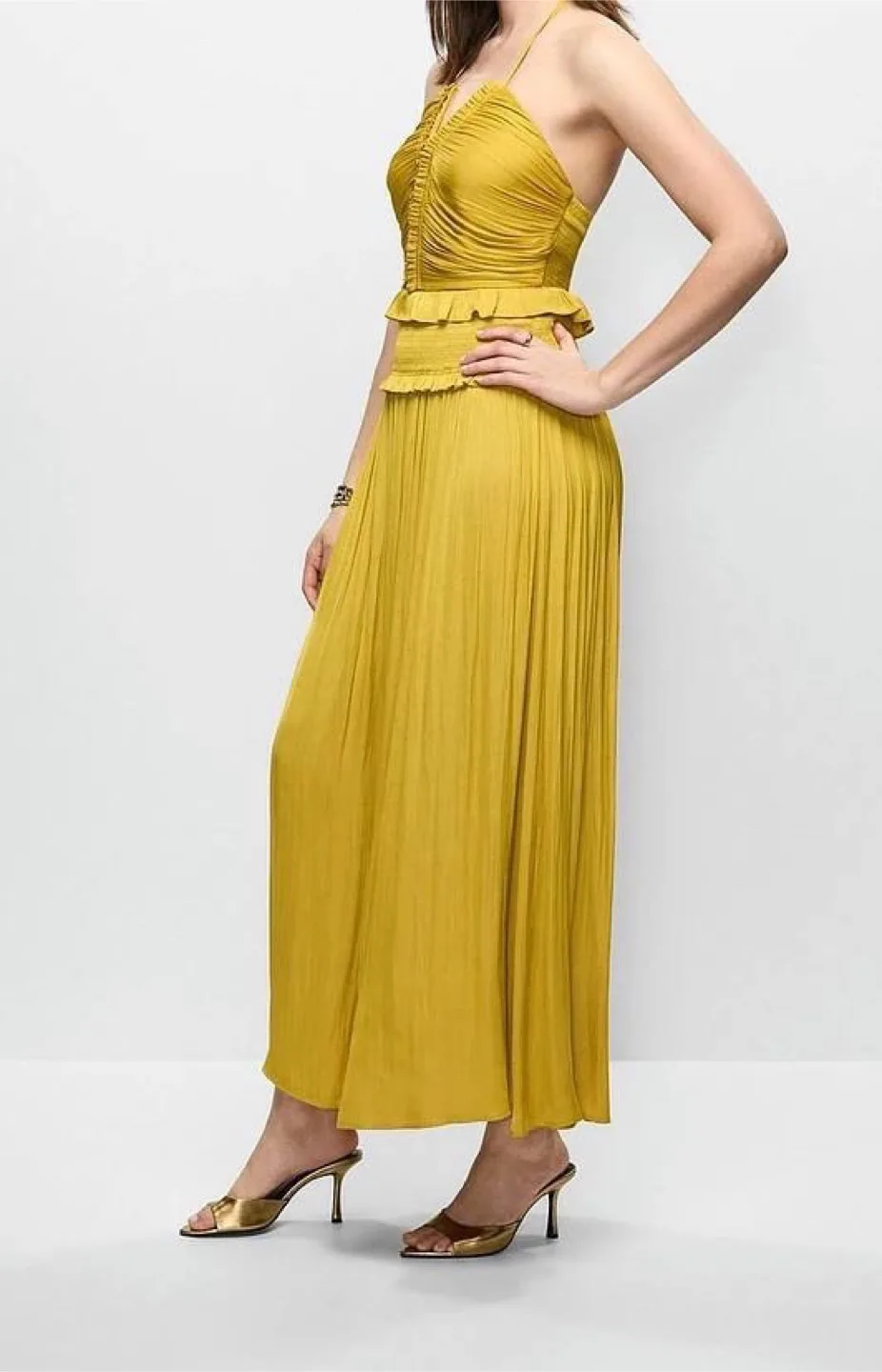 Melanie Lyne Smocked Waist Plisse Dress size 16 thumbnail