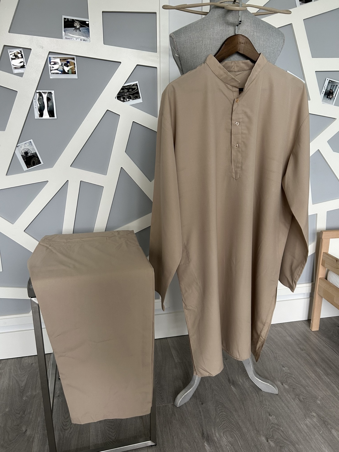 Men's Black & Beige Kurta Pajama Sets - photo 5