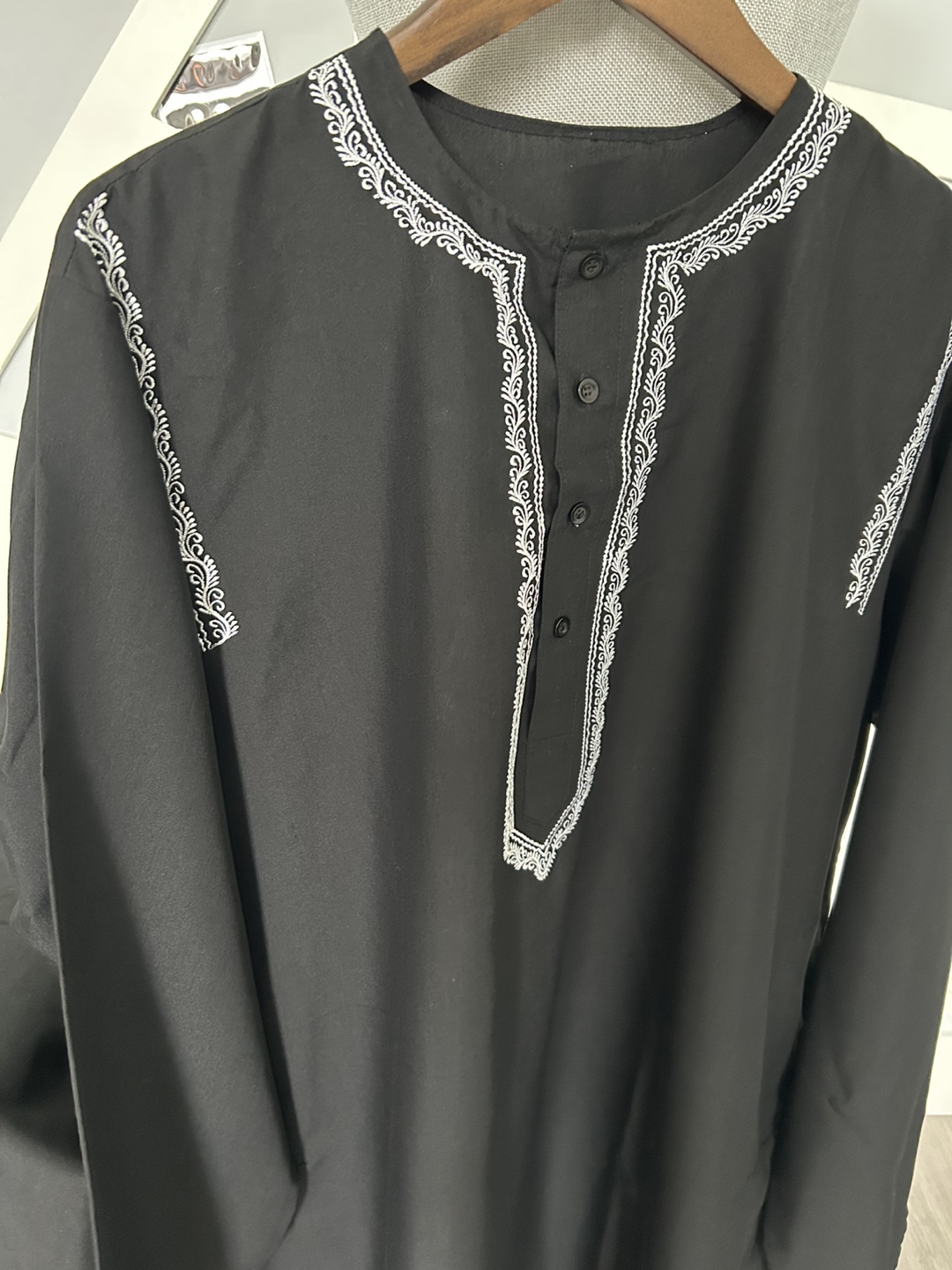 Men's Black & Beige Kurta Pajama Sets - photo 2