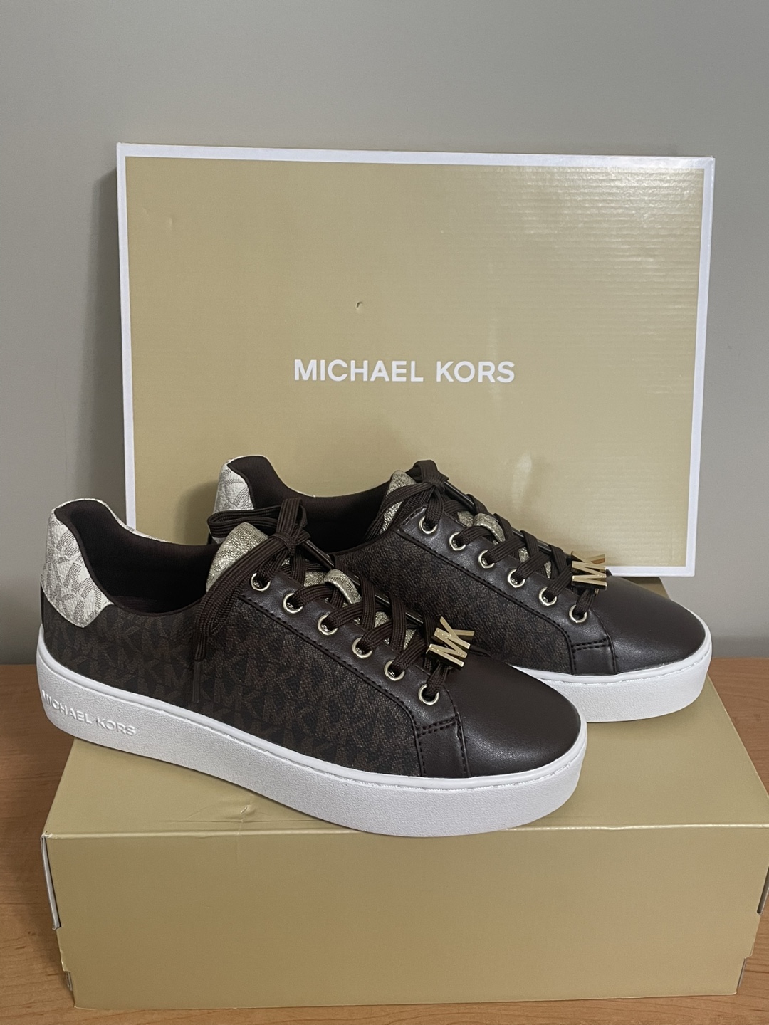 Michael Kors Sneakers, Brown, Size 6.5