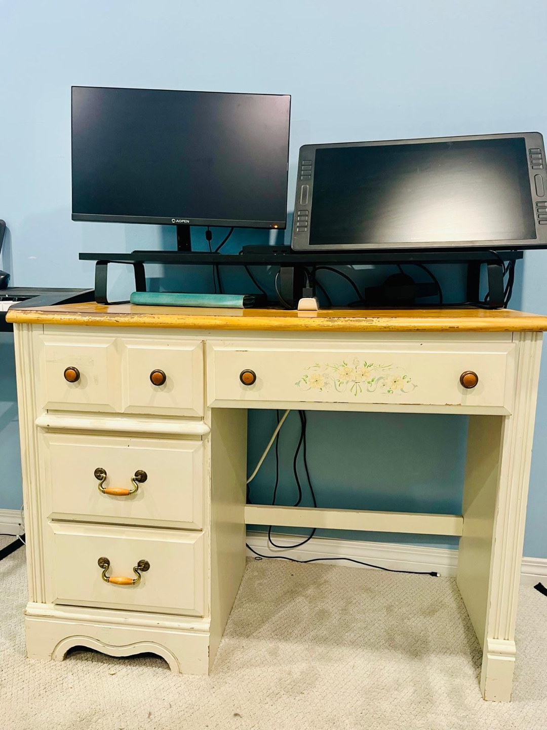 Solid Heavy-Duty 2-Piece Computer Desk