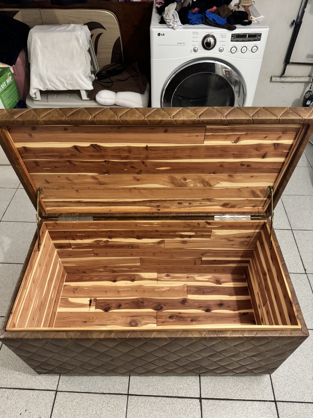 Quilted Brown Cedar Chest