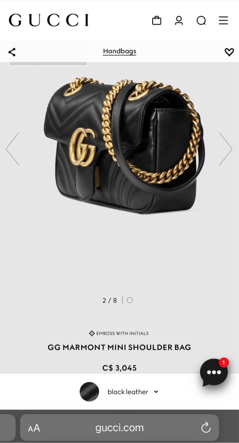 Gucci GG Marmont Mini Shoulder Bag - Black Leather - photo 2