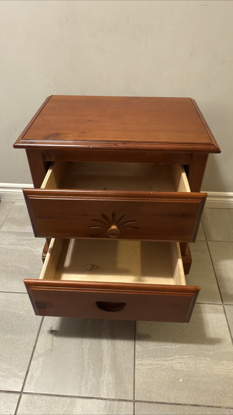 Wooden 2-Drawer Nightstand - photo 3