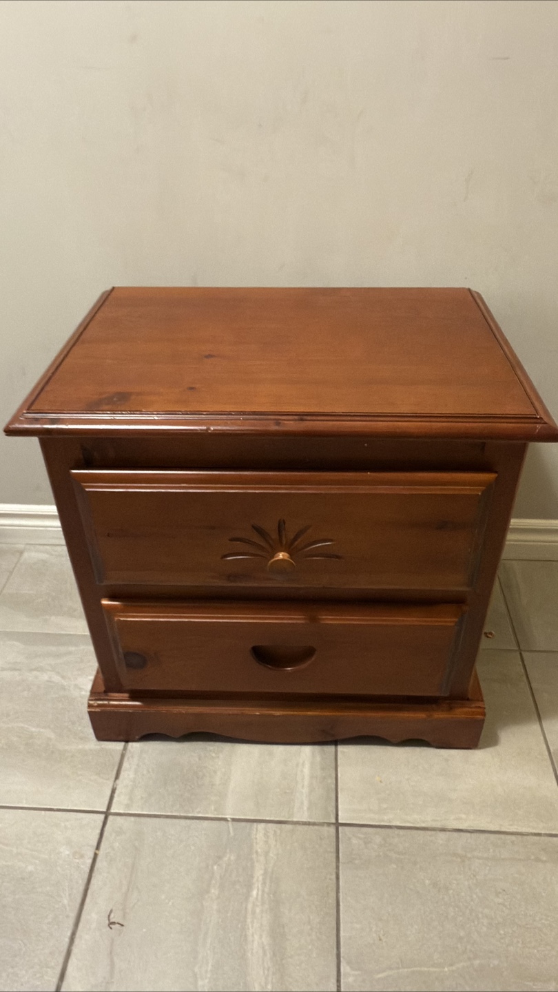 Wooden 2-Drawer Nightstand - photo 2