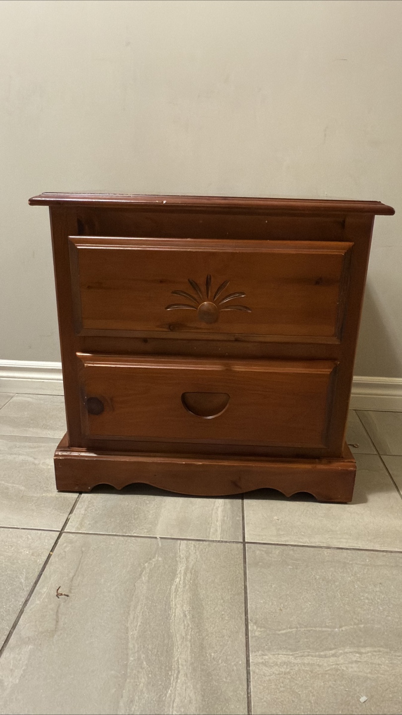 Wooden 2-Drawer Nightstand