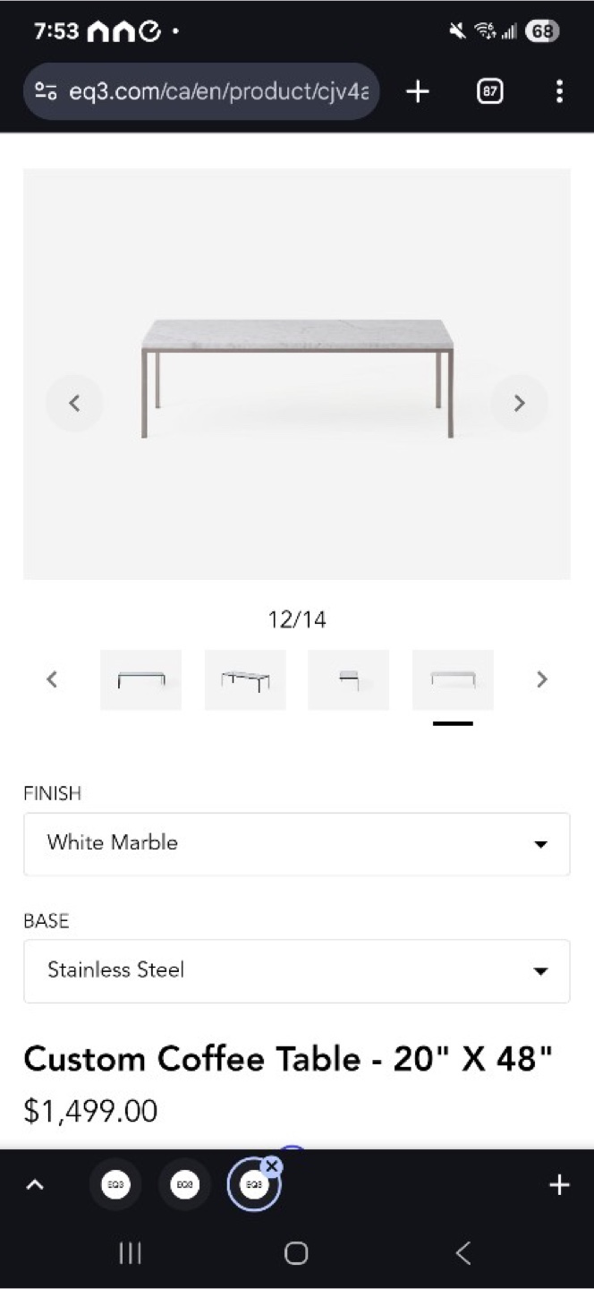 EQ3 Marble Coffee Table - photo 5