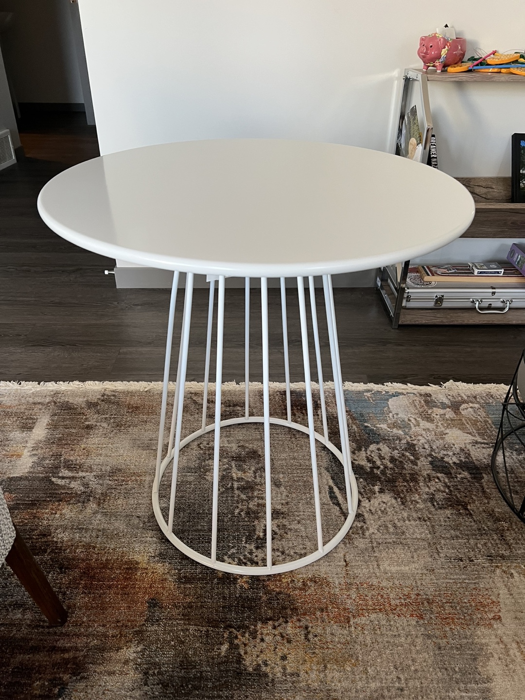 White Round Accent Table