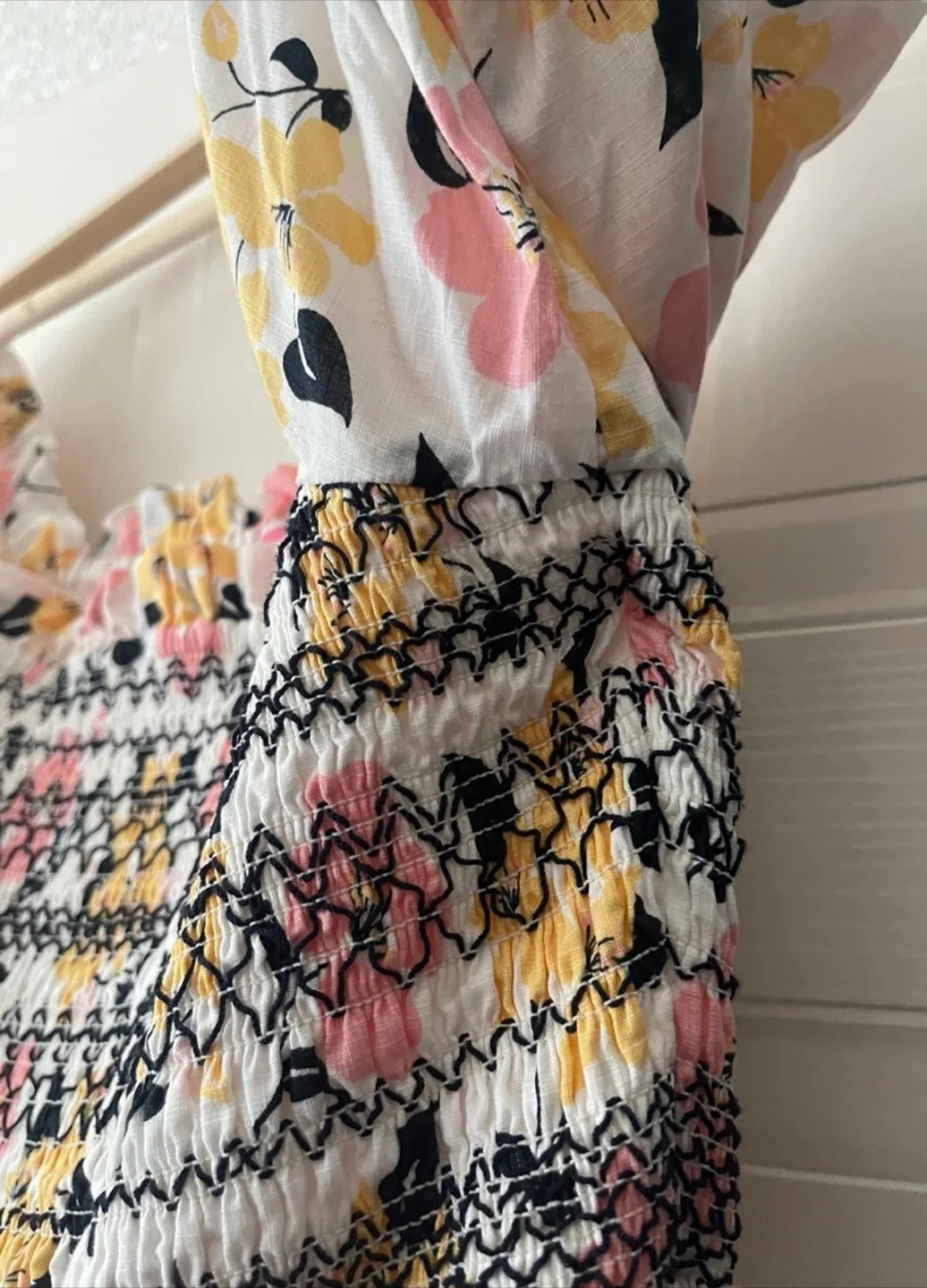 Kate Spade Lily Blooms Smocked Floral Midi Dress size L/XL image indicator(7)