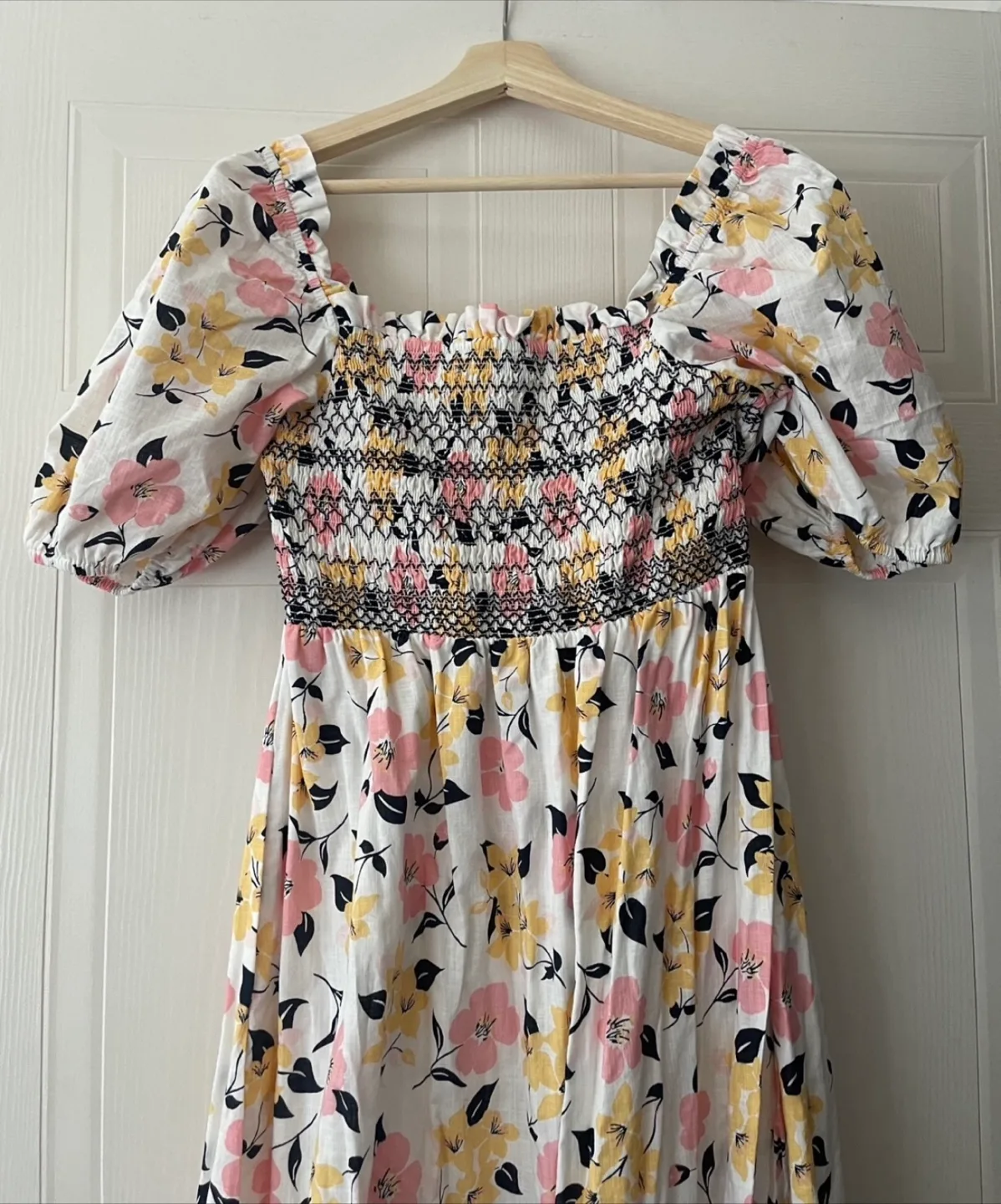 Kate Spade Lily Blooms Smocked Floral Midi Dress size L/XL image indicator(9)