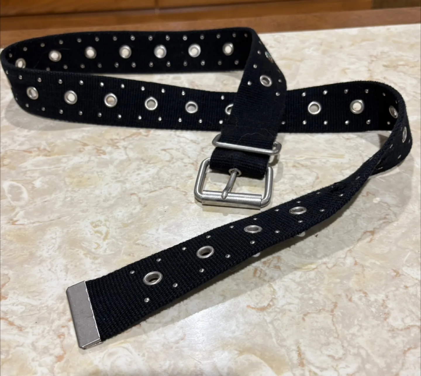 #freecycle Black Canvas Grommet Belt thumbnail